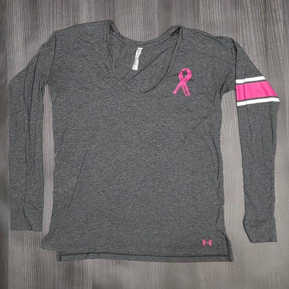 Under Armour Long Sleeve V-Neck Breast Cancer Awareness Tee size XS